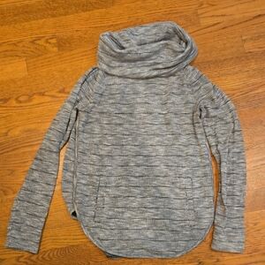Lou & Grey Heathered Gray Cowl Neck Sweater